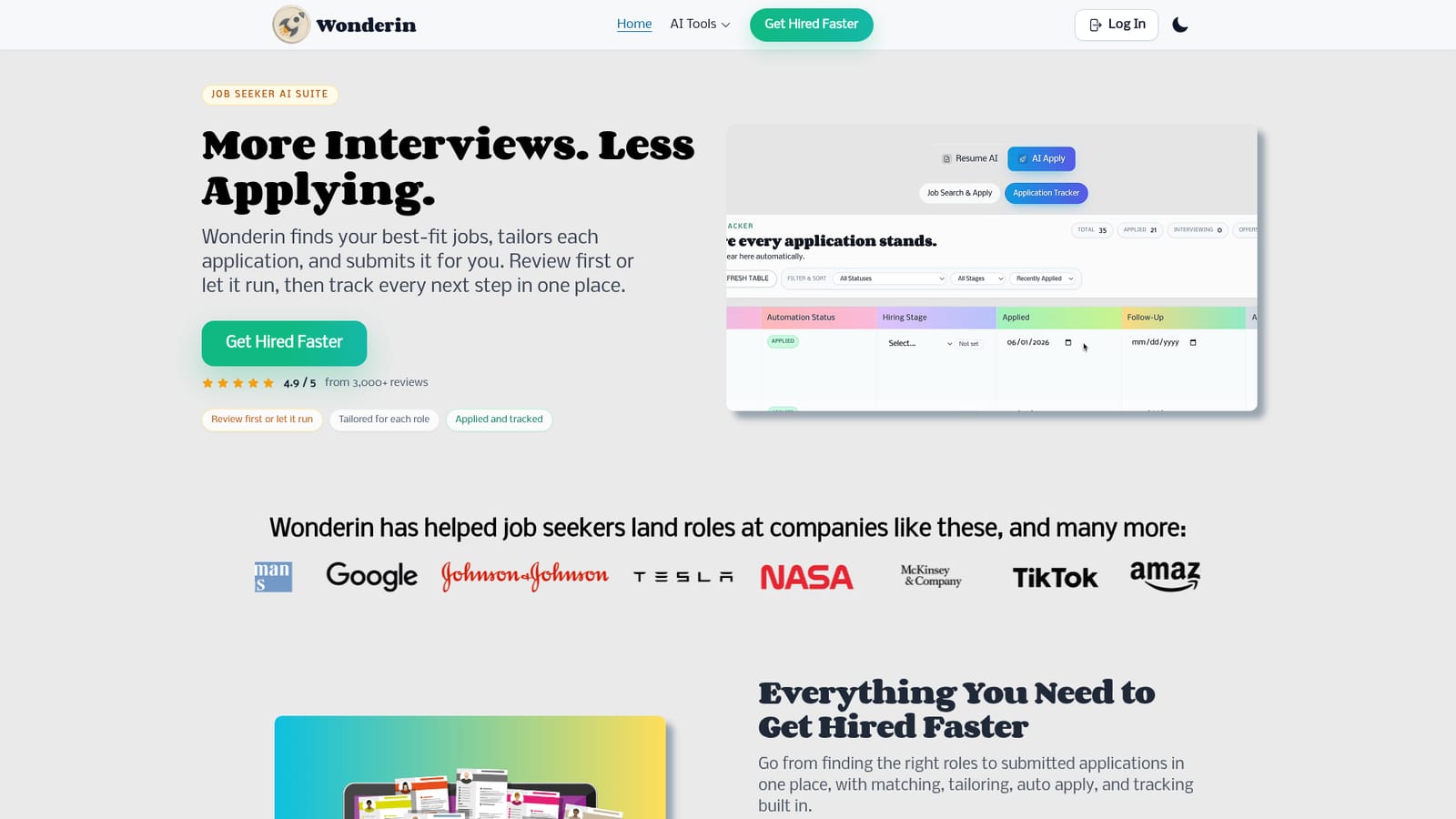 Wonderin AI — Start with your resume and preferences