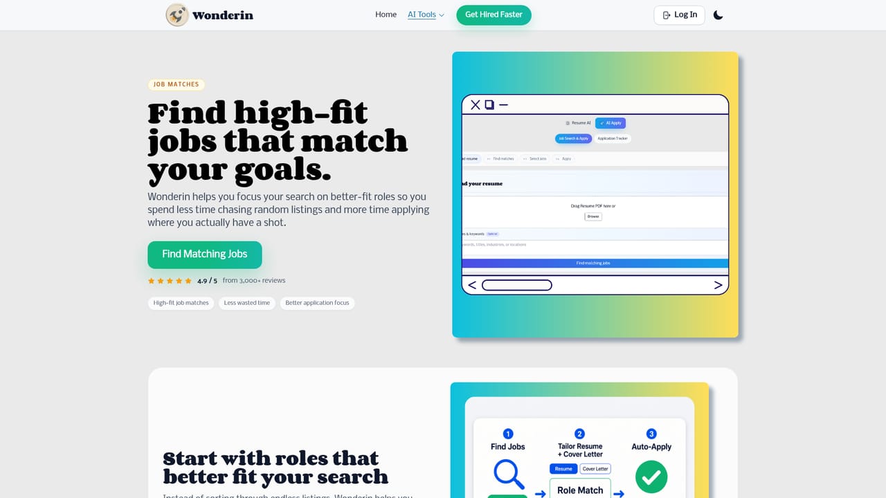 Wonderin AI — Browse your matched jobs