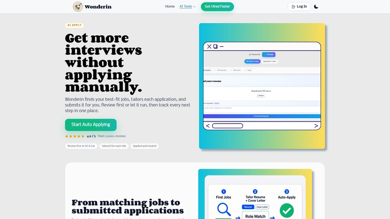 Wonderin AI — Let the application get tailored