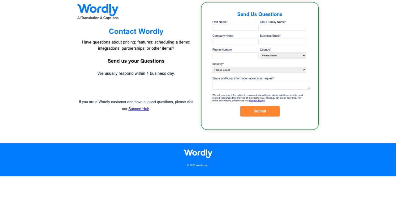 Wordly AI Translation — Plan your event and glossaries