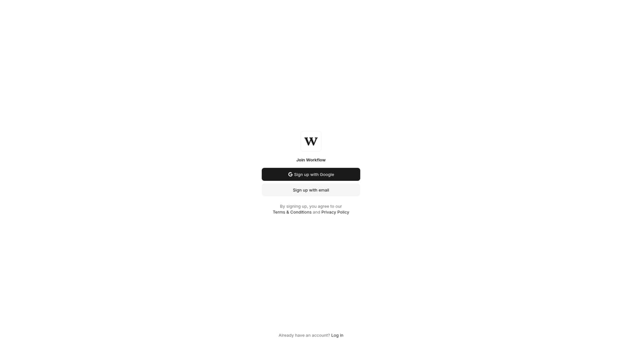 Workflow.Design — Create your account
