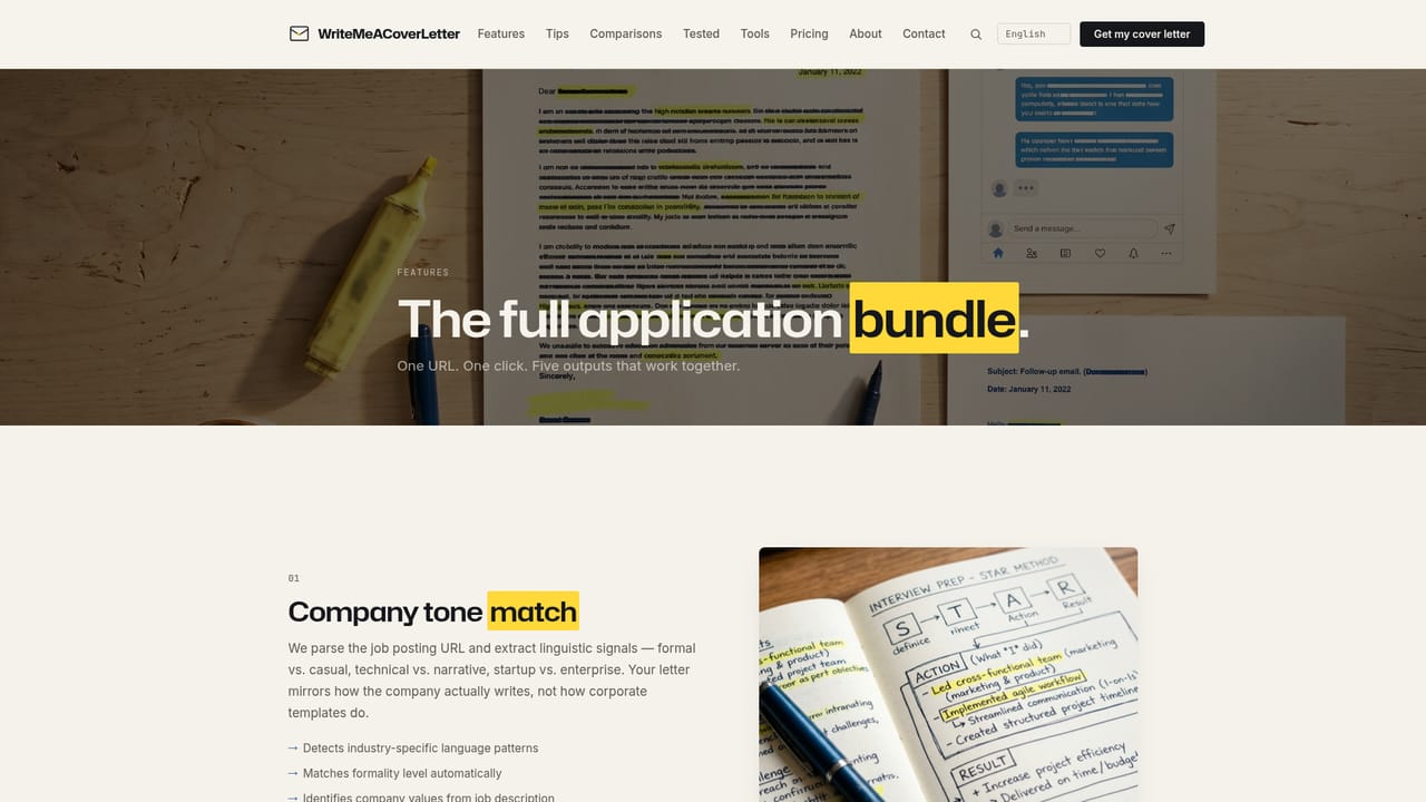 Write Me A Cover Letter — Check the ATS match score