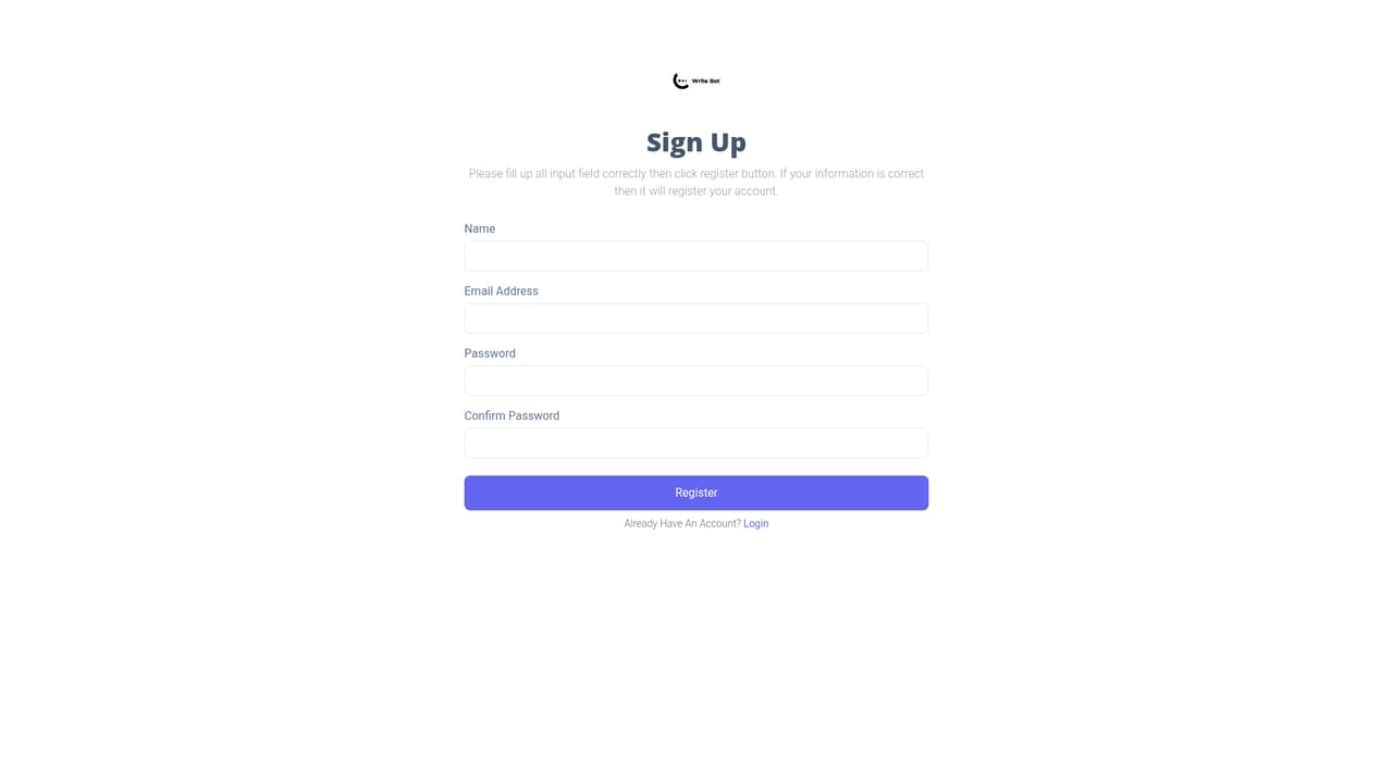 Writebot — Create an account
