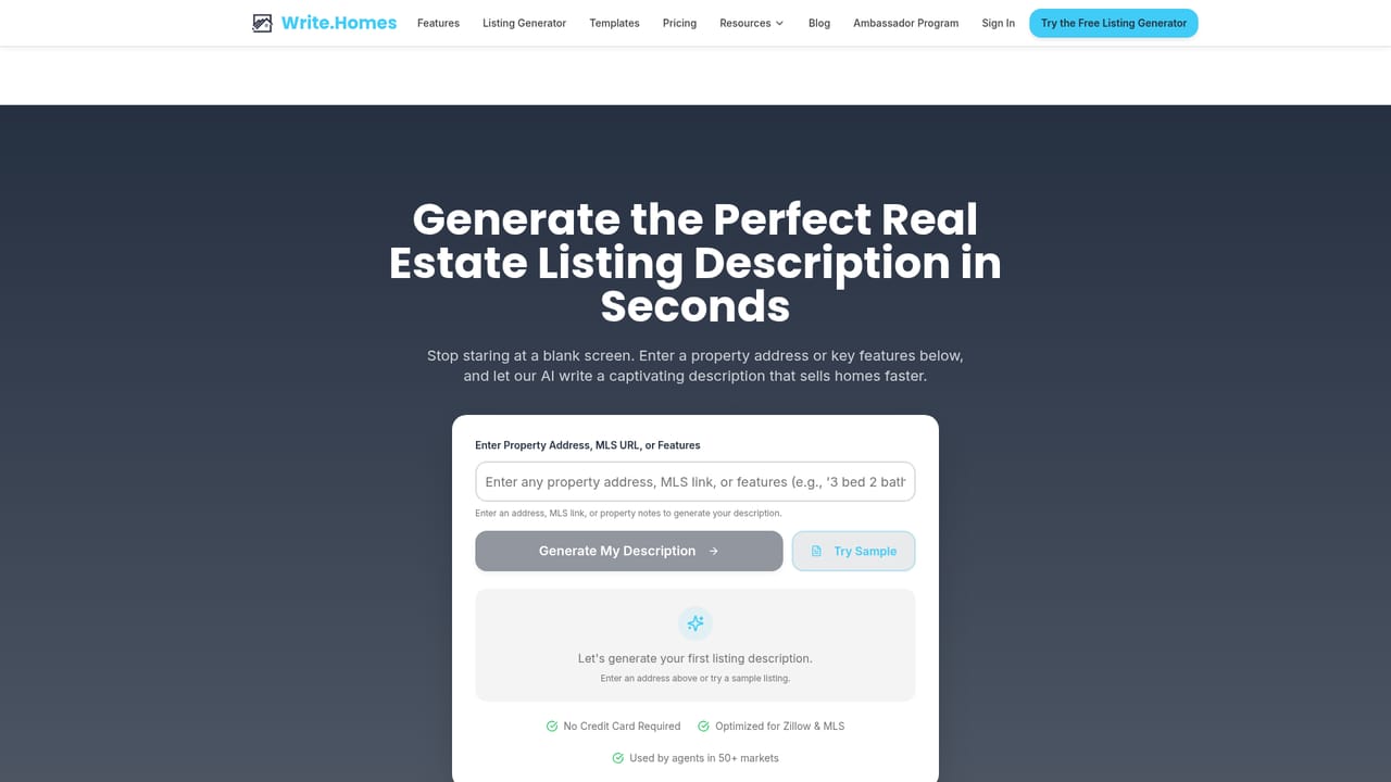 Write.homes — Test the free listing generator