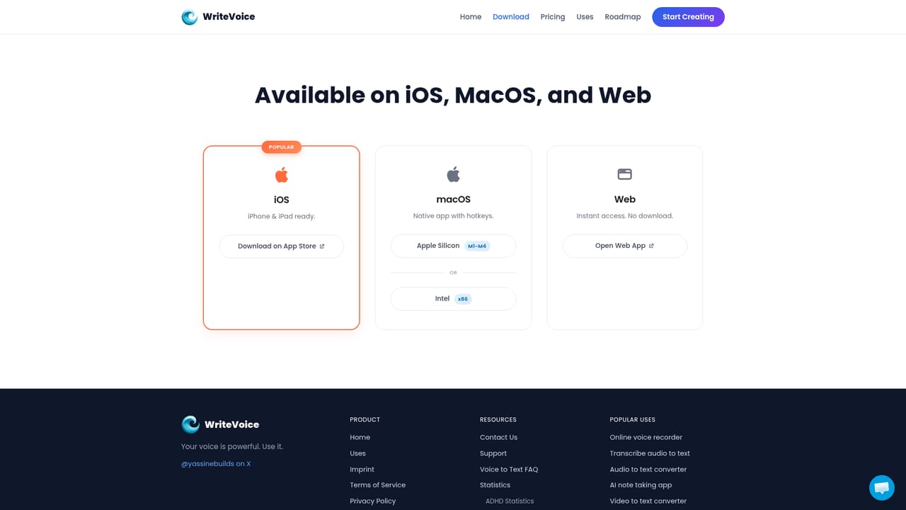 WriteVoice — Install on your device