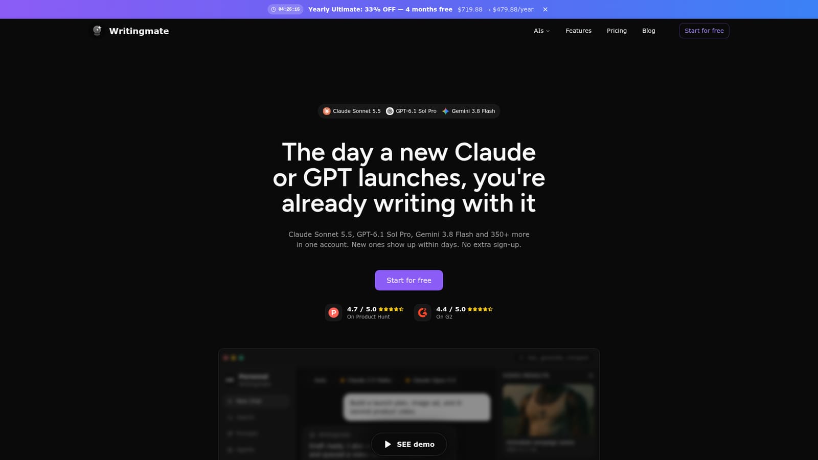 Writingmate — Create a free account