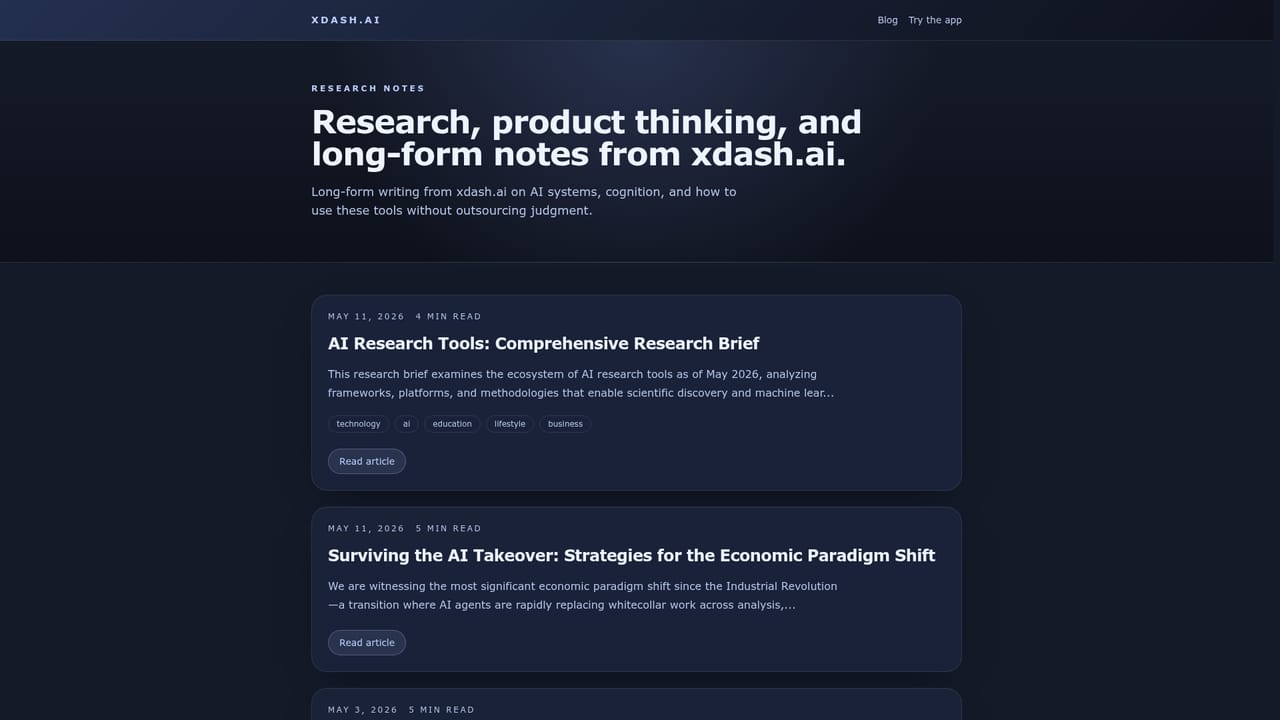 Xdash — Follow product updates on the blog