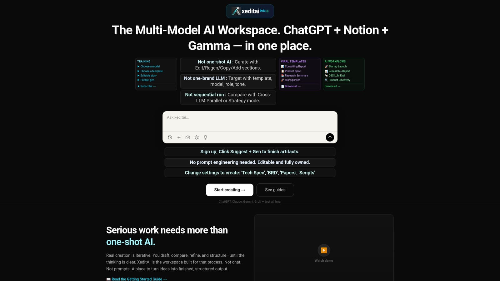 xeditai — Create an account and open the studio