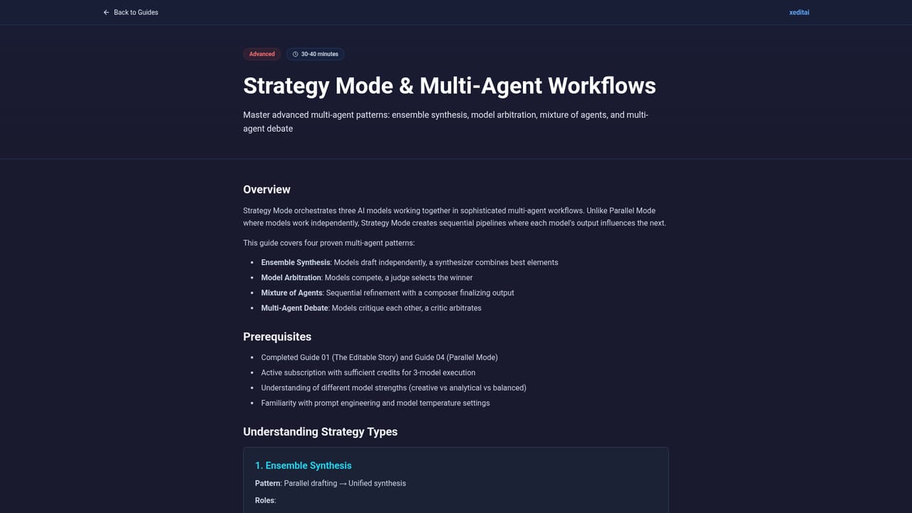 xeditai — Synthesise with Strategy Mode