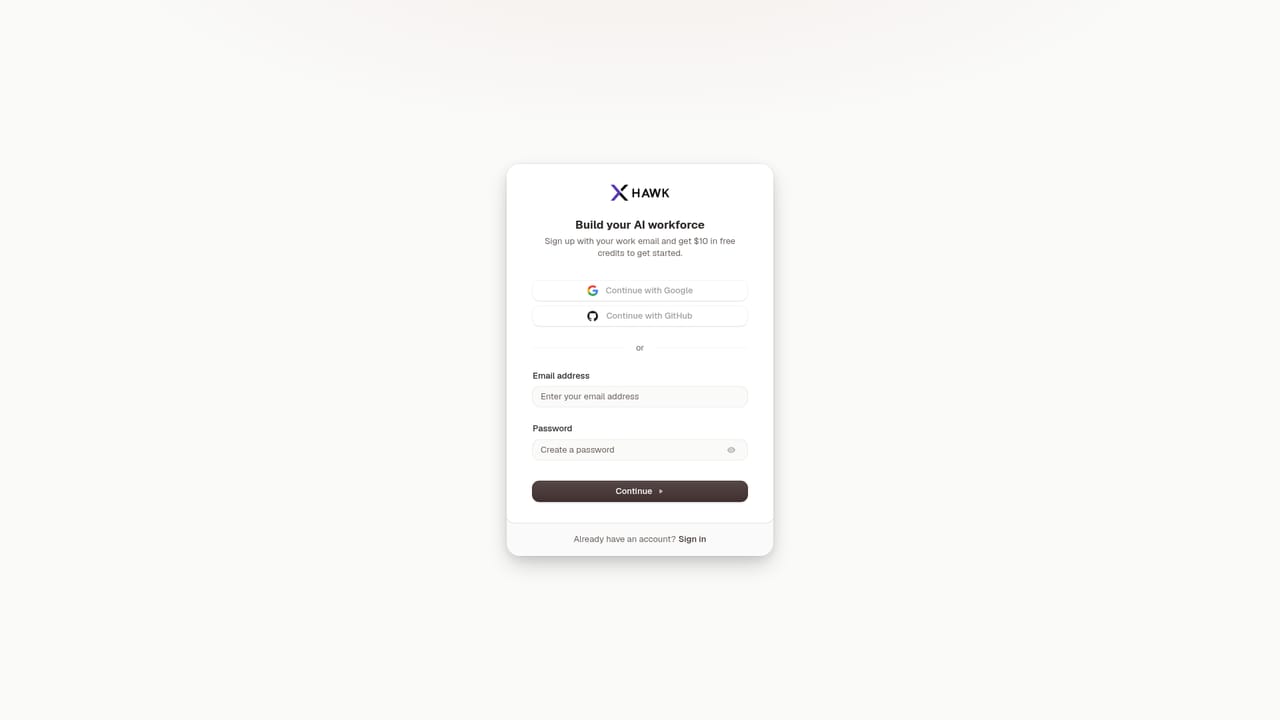 XHAWK — Sign up for free