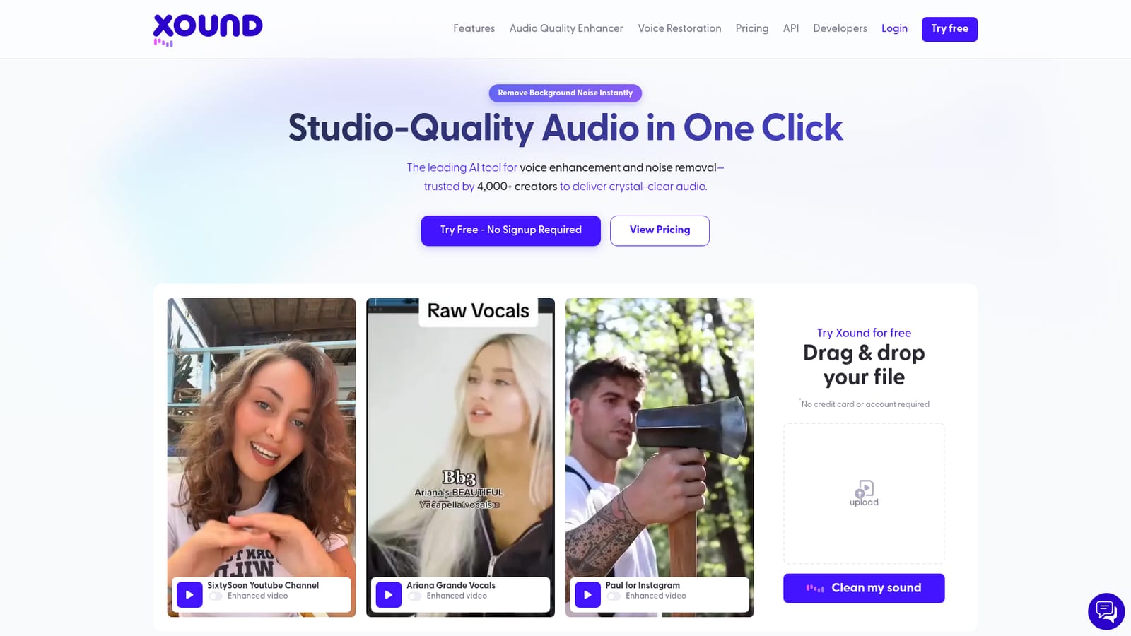 Xound — Test the free tier with a short clip