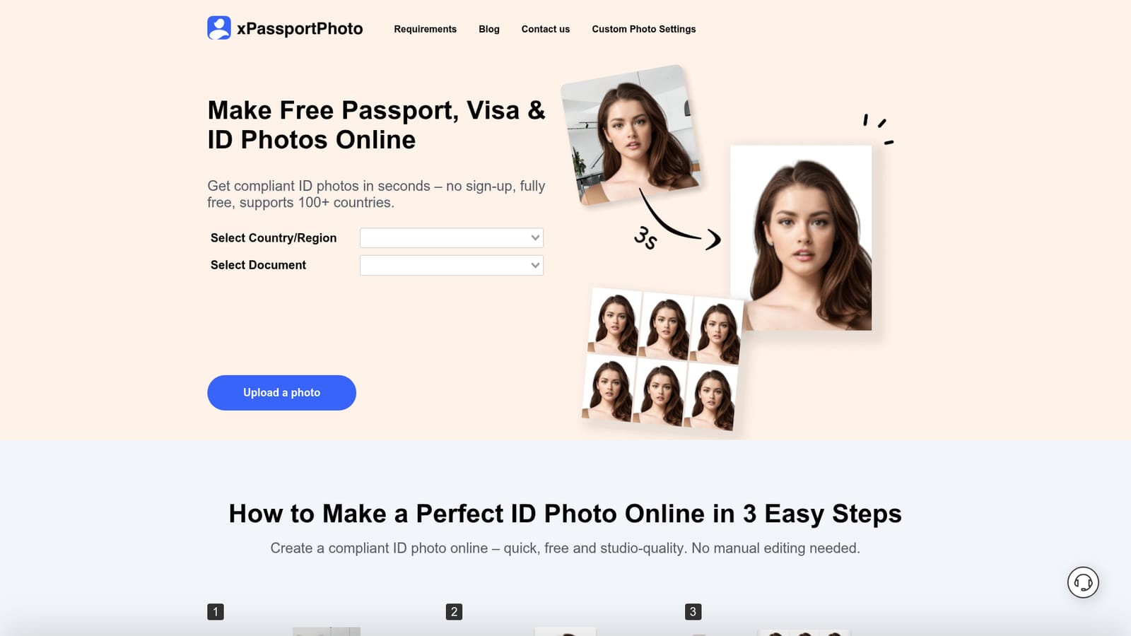 xPassportPhoto — Upload or take your photo