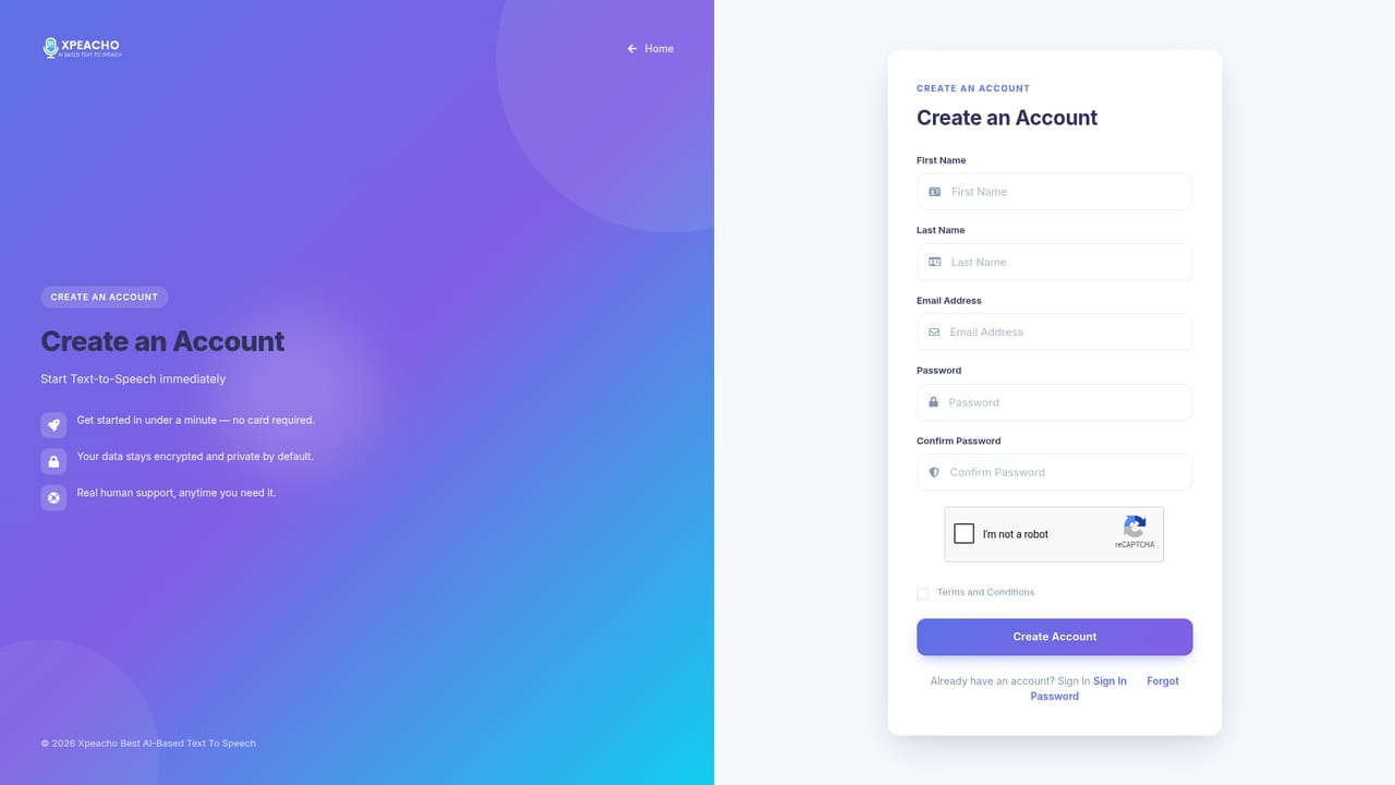 Xpeacho — Create your account