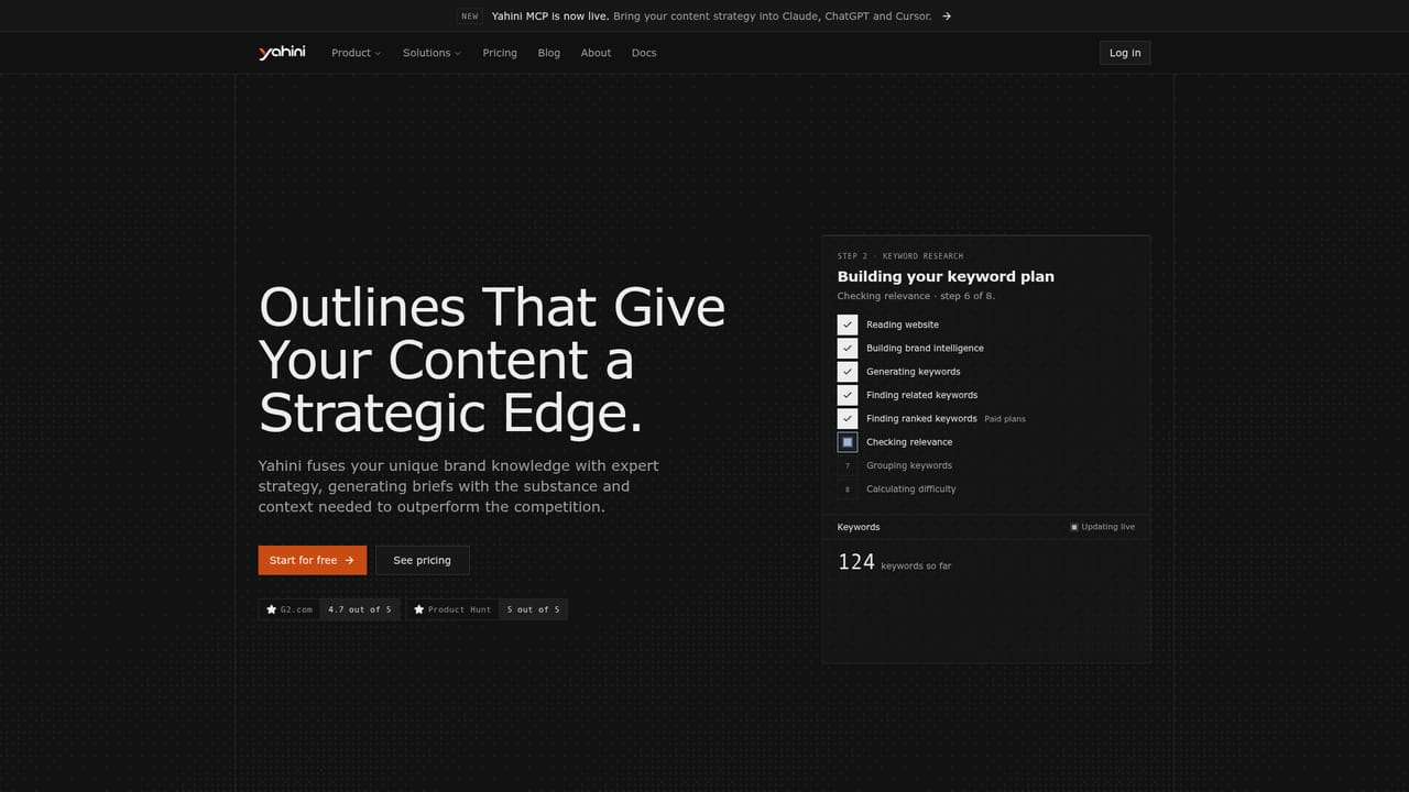 Yahini — Generate a content brief for a target keyword