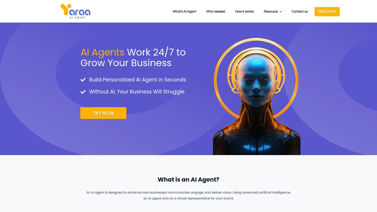Yaraa — Start with the agent page