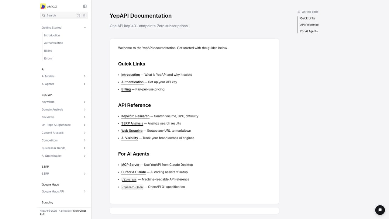 YepAPI — Read the docs
