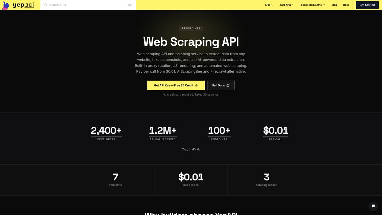 YepAPI — Make a first scraping call