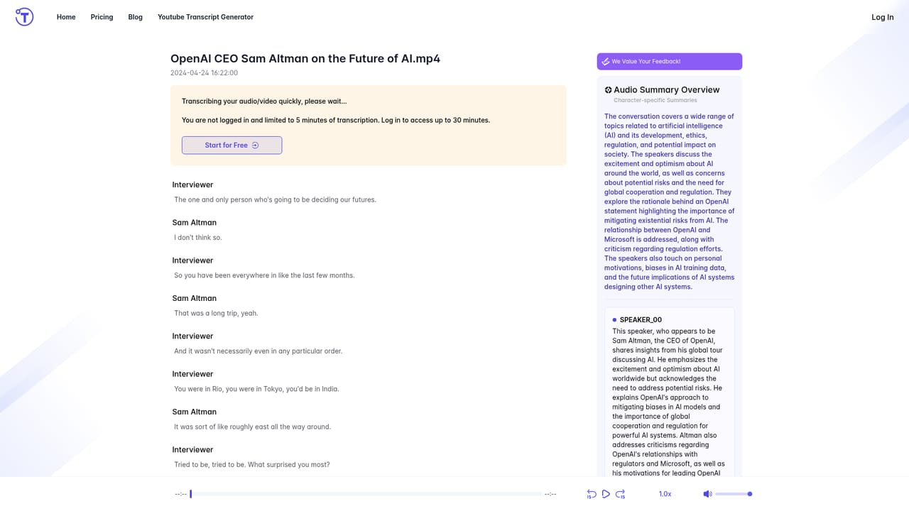 Yescribe — Check an example transcript first