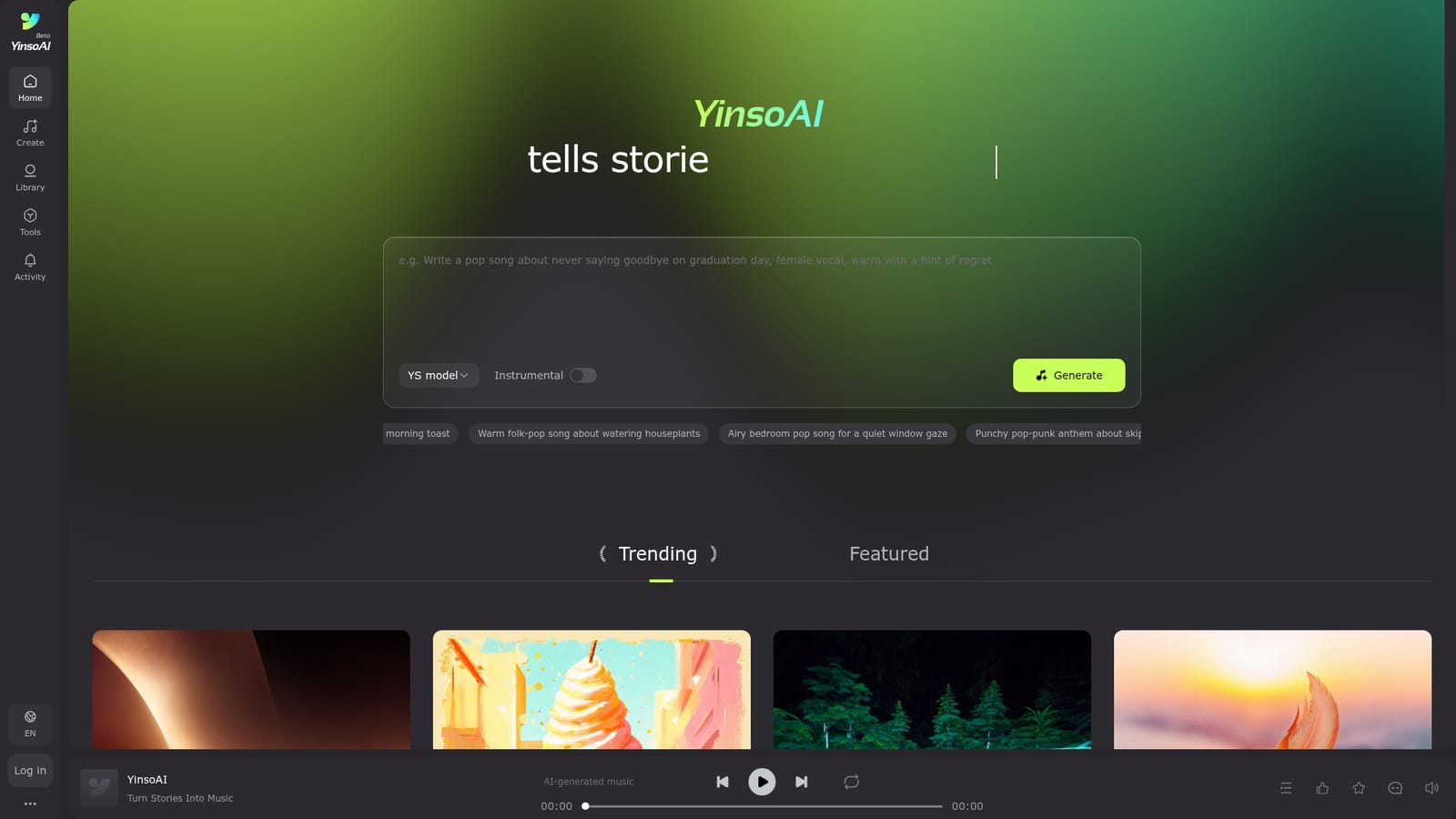 Yinso — Open the generator