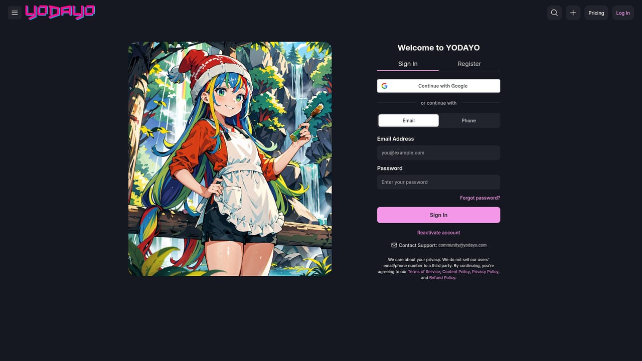 Yodayo — Train a LoRA for a consistent character