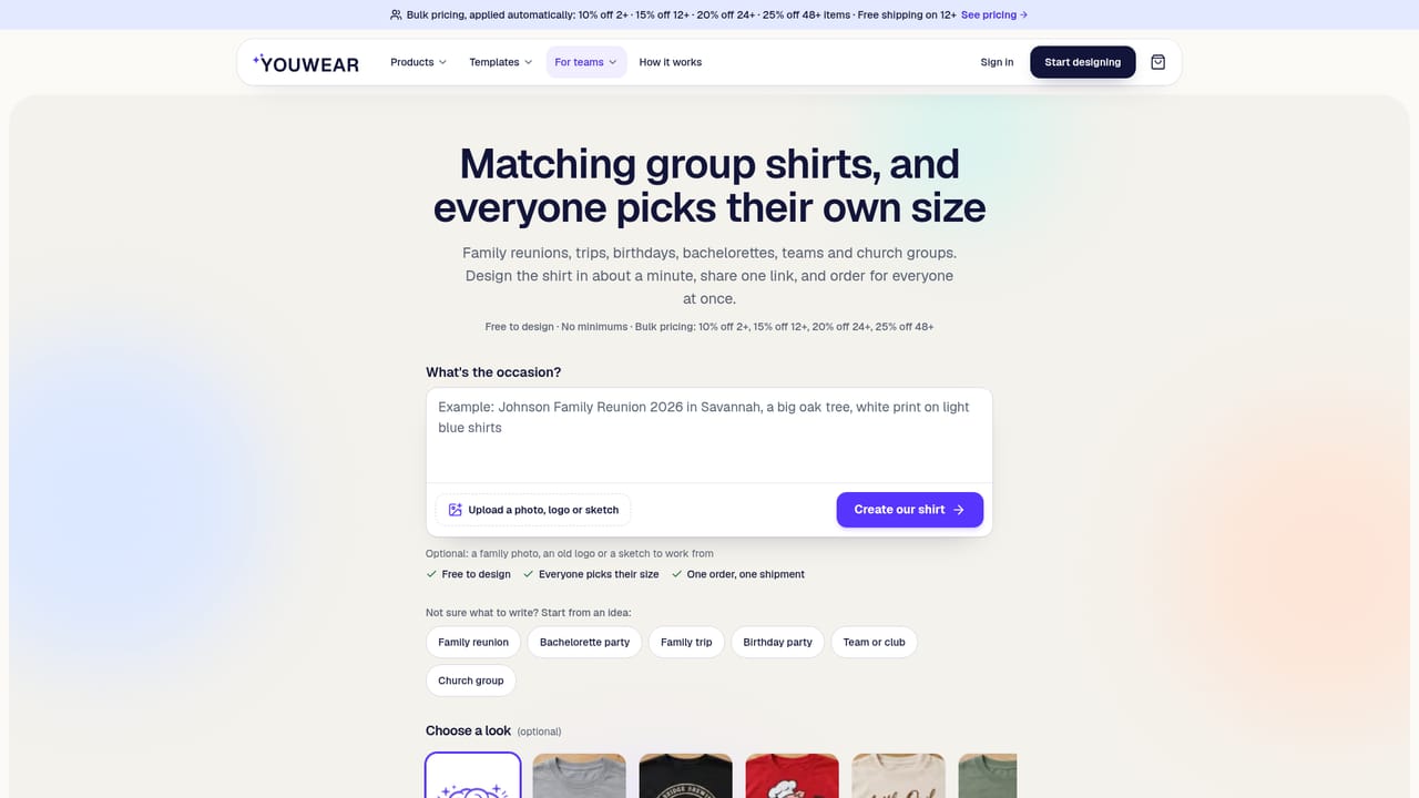 YouWear.ai — Share a group order link