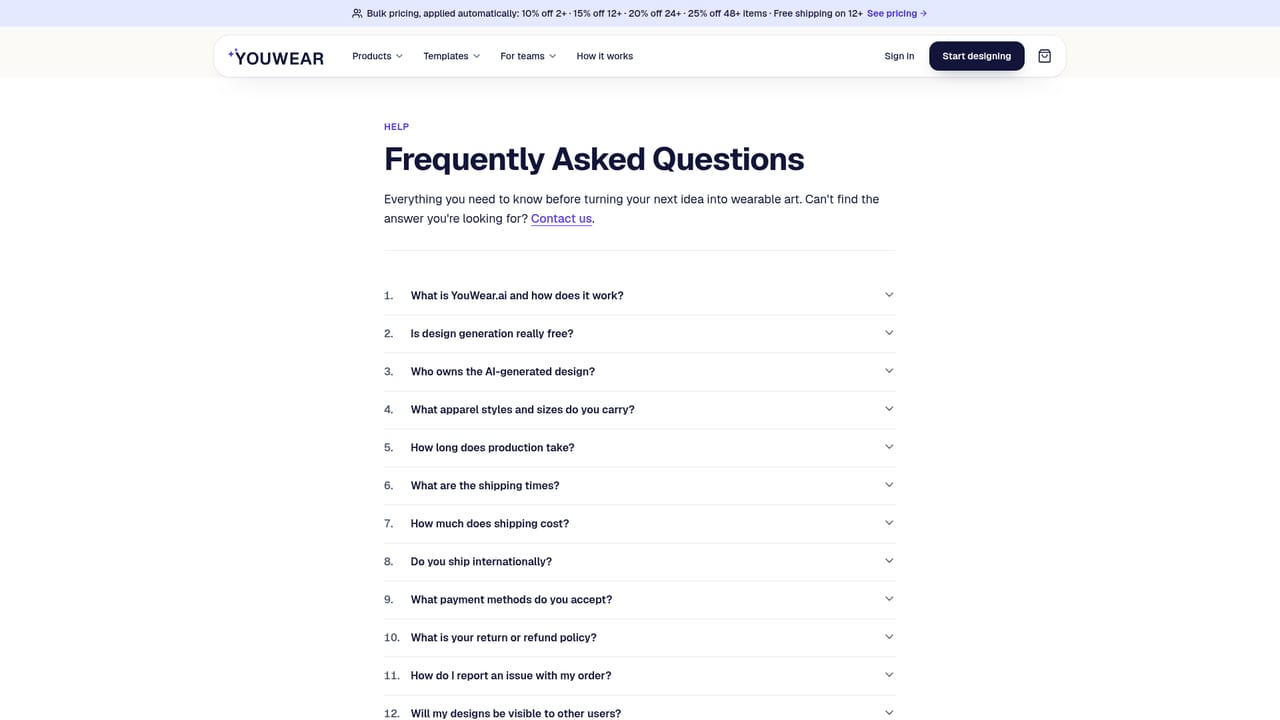 YouWear.ai — Reorder or claim a reprint