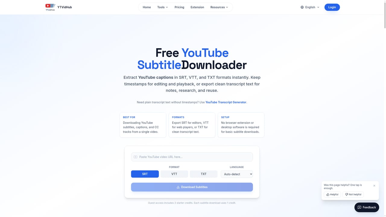 YTVidHub — Pick the output format