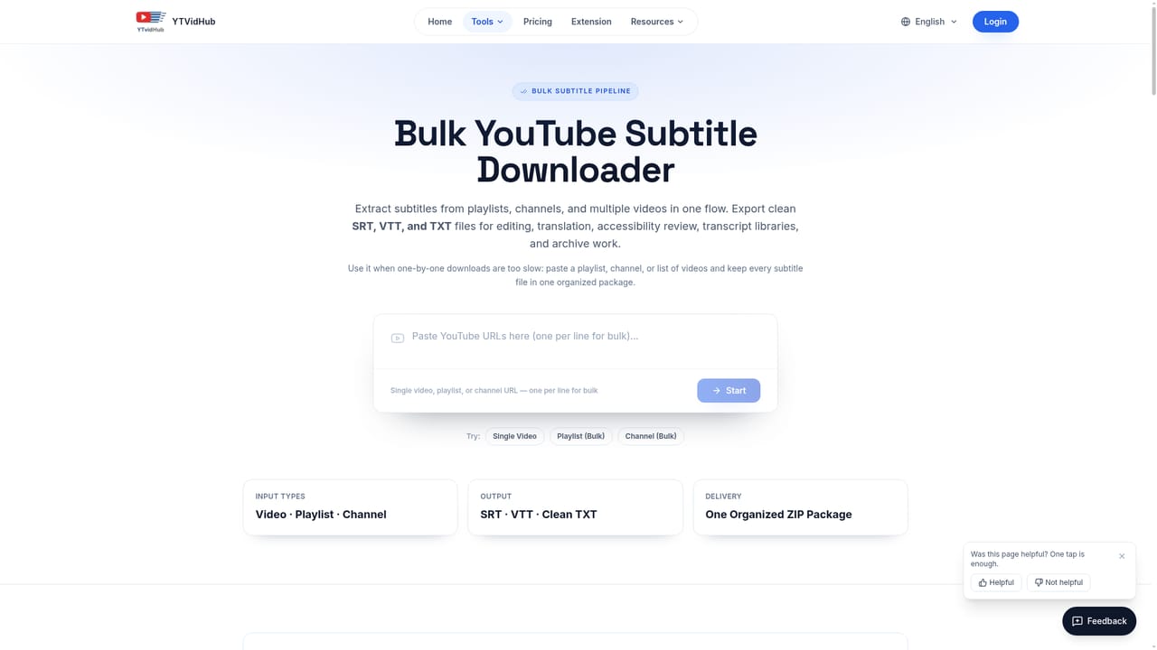 YTVidHub — Run the batch downloader
