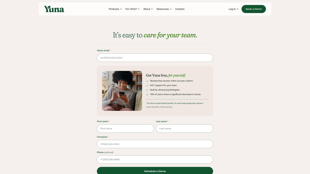Yuna AI — Book a demo with the Yuna team