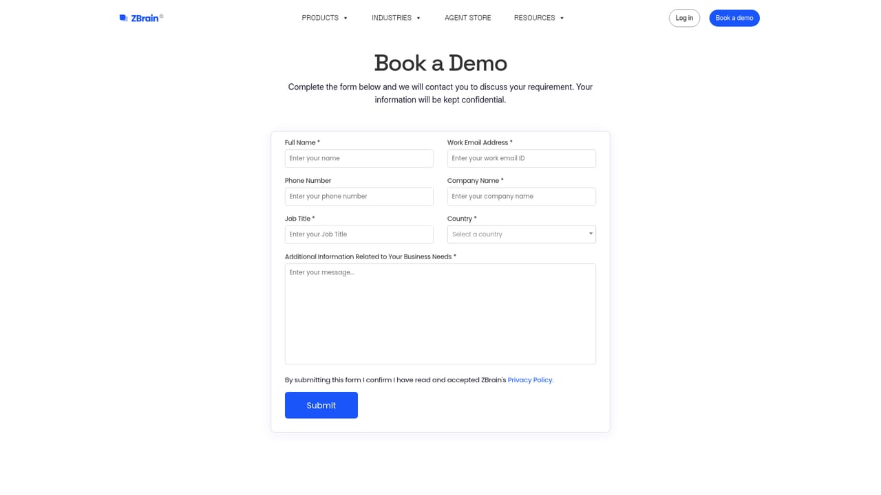 ZBrain — Book a demo and scope your first use case