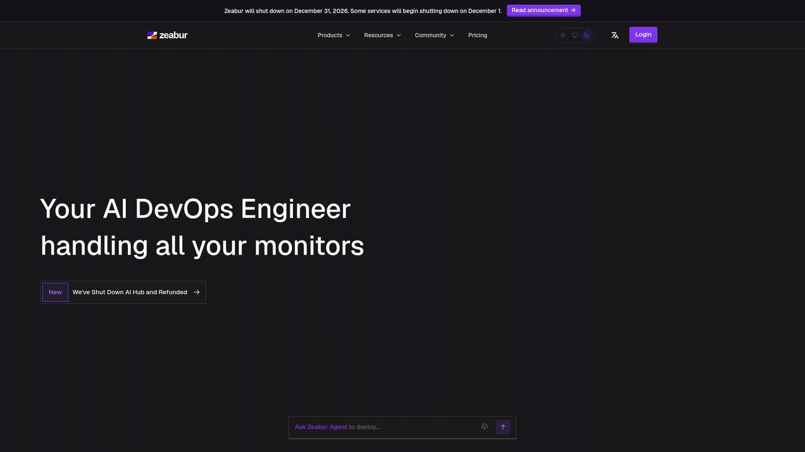 Zeabur — Sign in and open a project