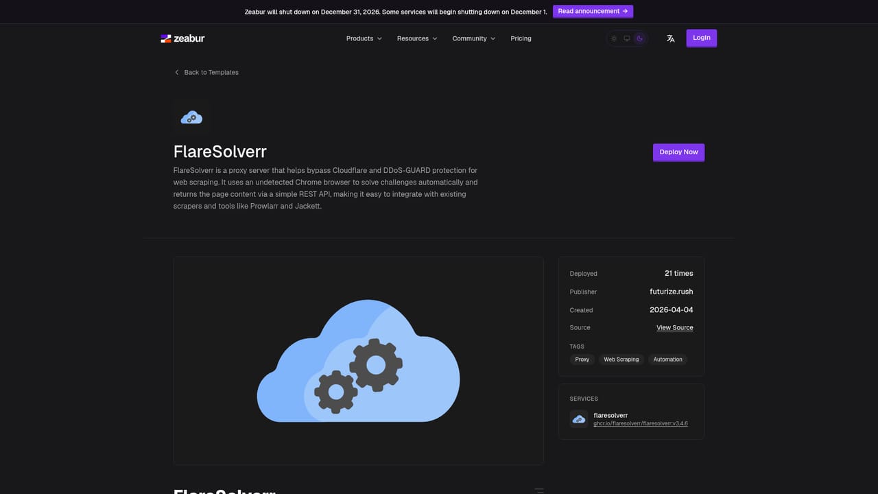 Zeabur — Pick a template or connect your own repository