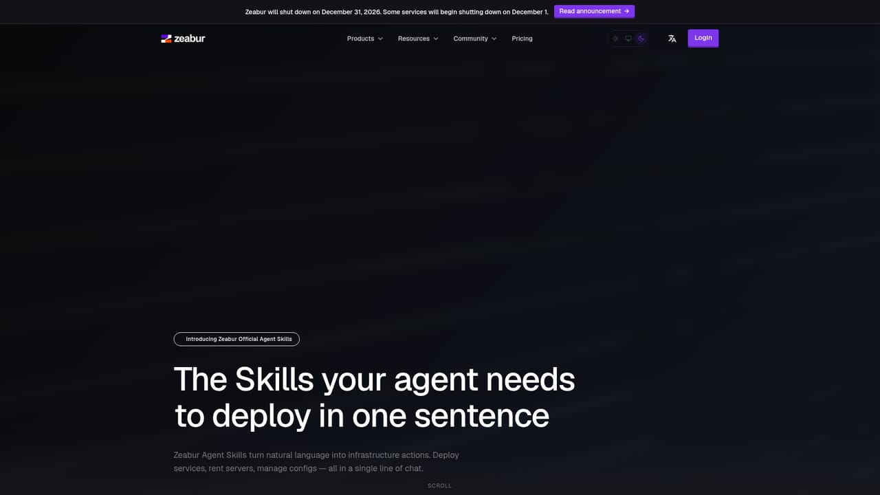 Zeabur — Rent a server when you need dedicated compute