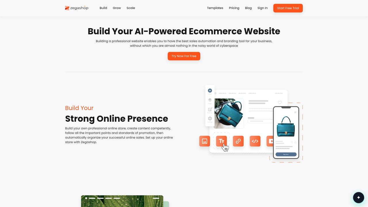 Zegashop — Customize the store with drag and drop