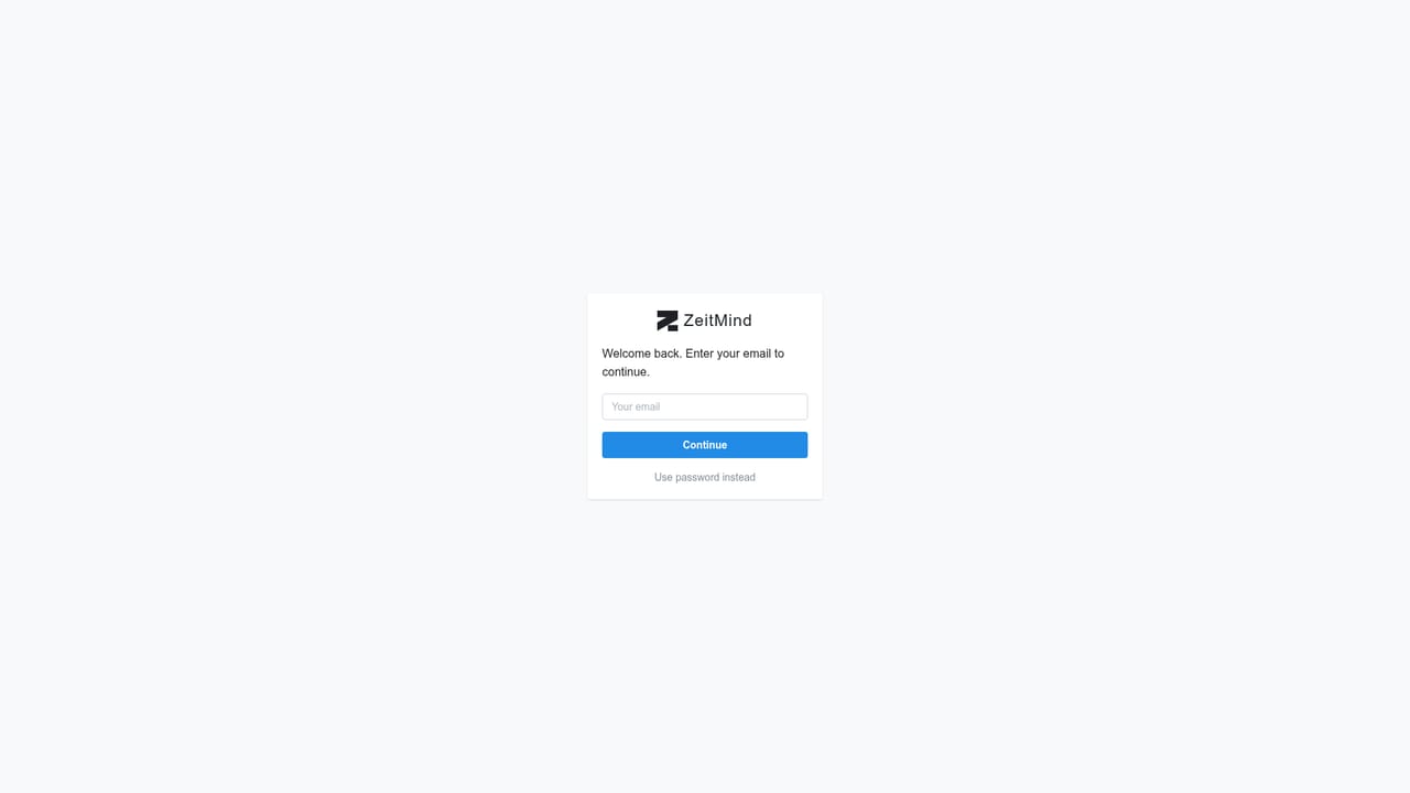 Zeit AI — Sign in to ZeitMind for ongoing work