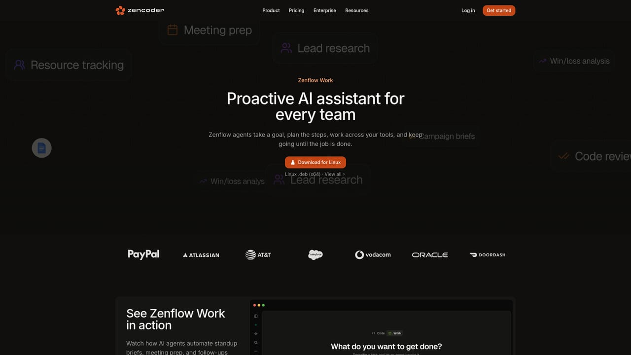 Zencoder — Set the goal in Zenflow Work