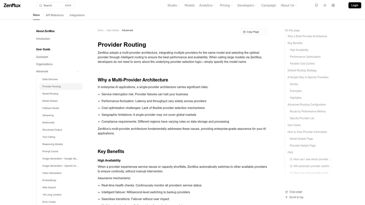 ZenMux — Configure provider routing