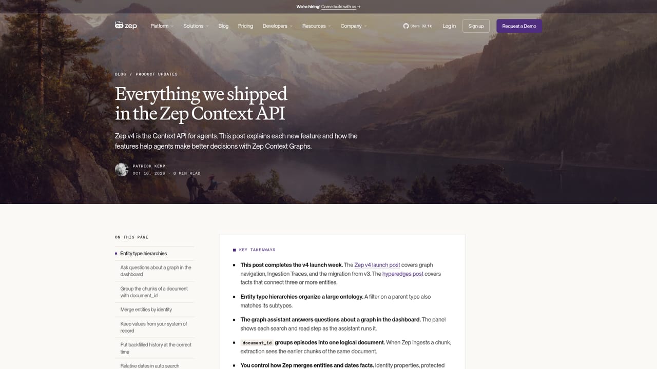 Zep — Retrieve context from your agent