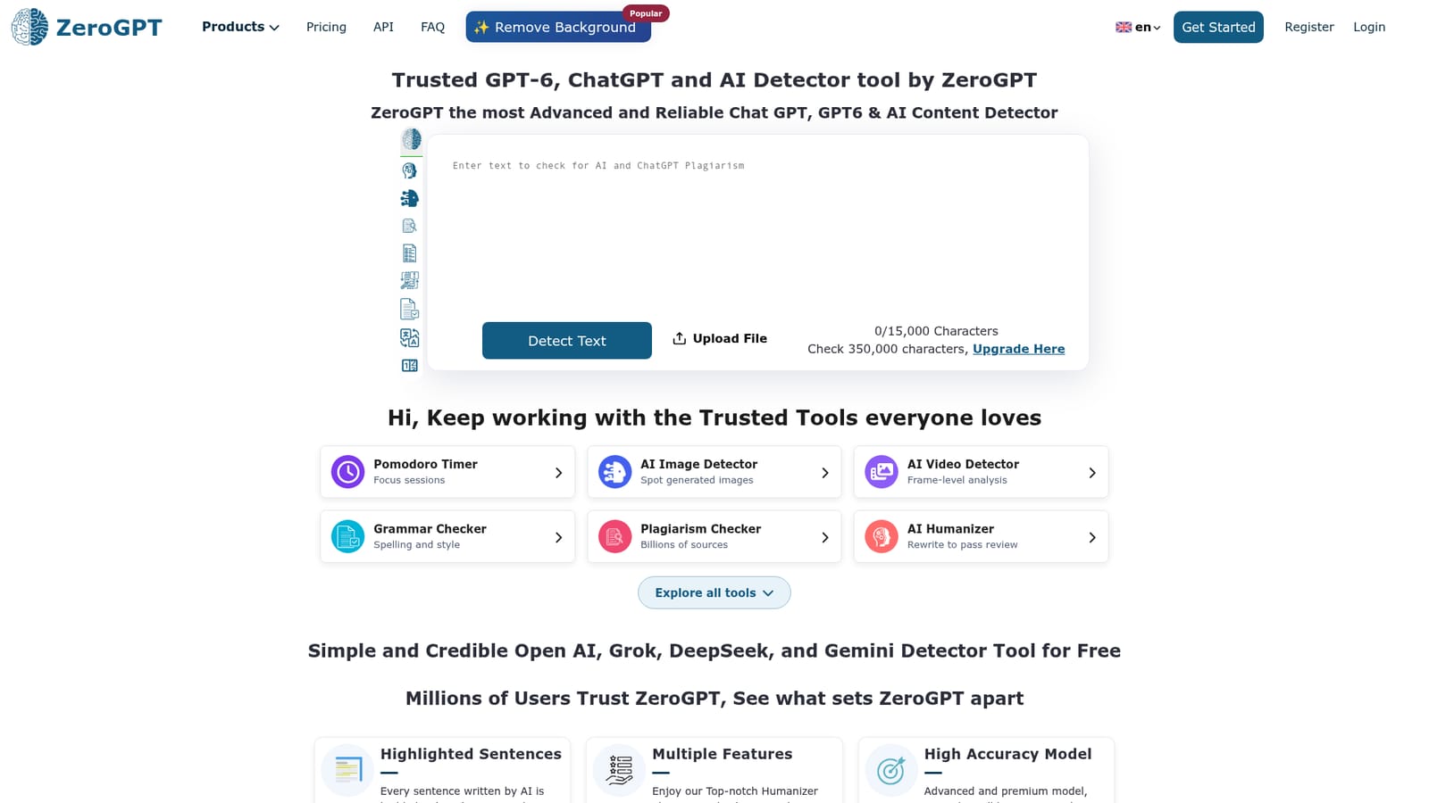 ZeroGPT — Run a first text check