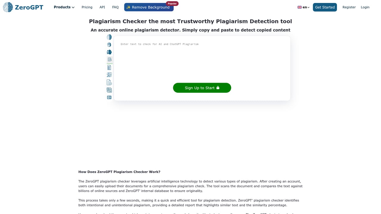 ZeroGPT — Add a plagiarism pass