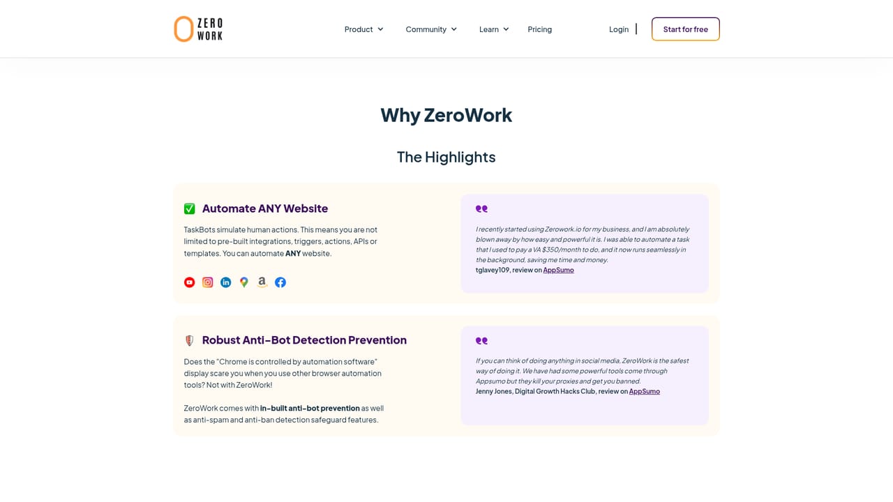 ZeroWork — Review the feature set and example workflows