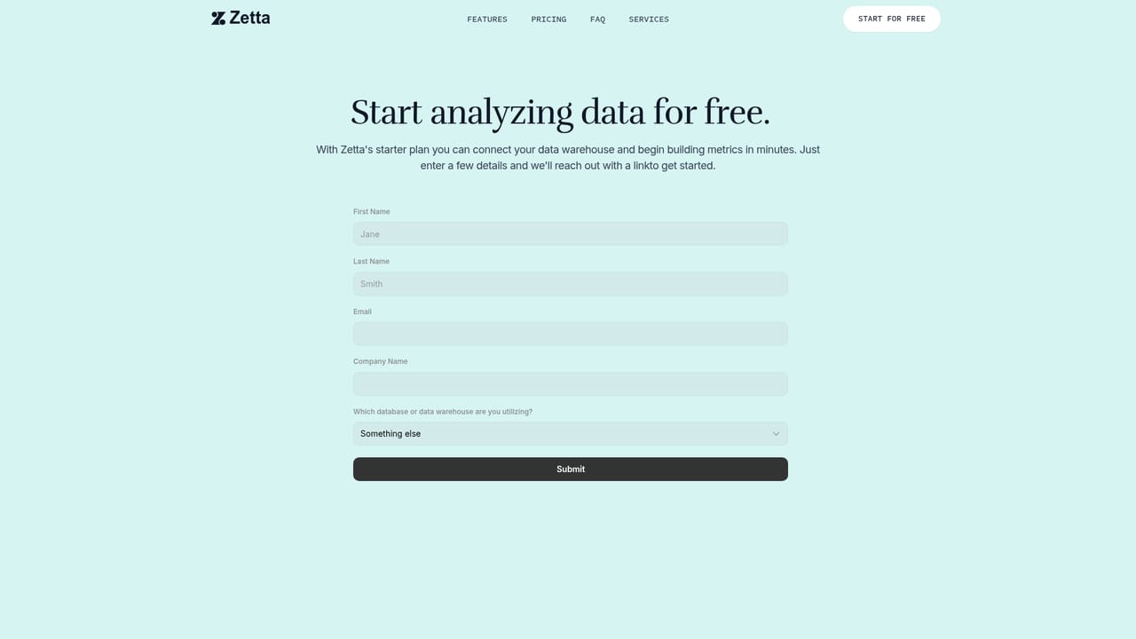 Zetta — Request access to the platform