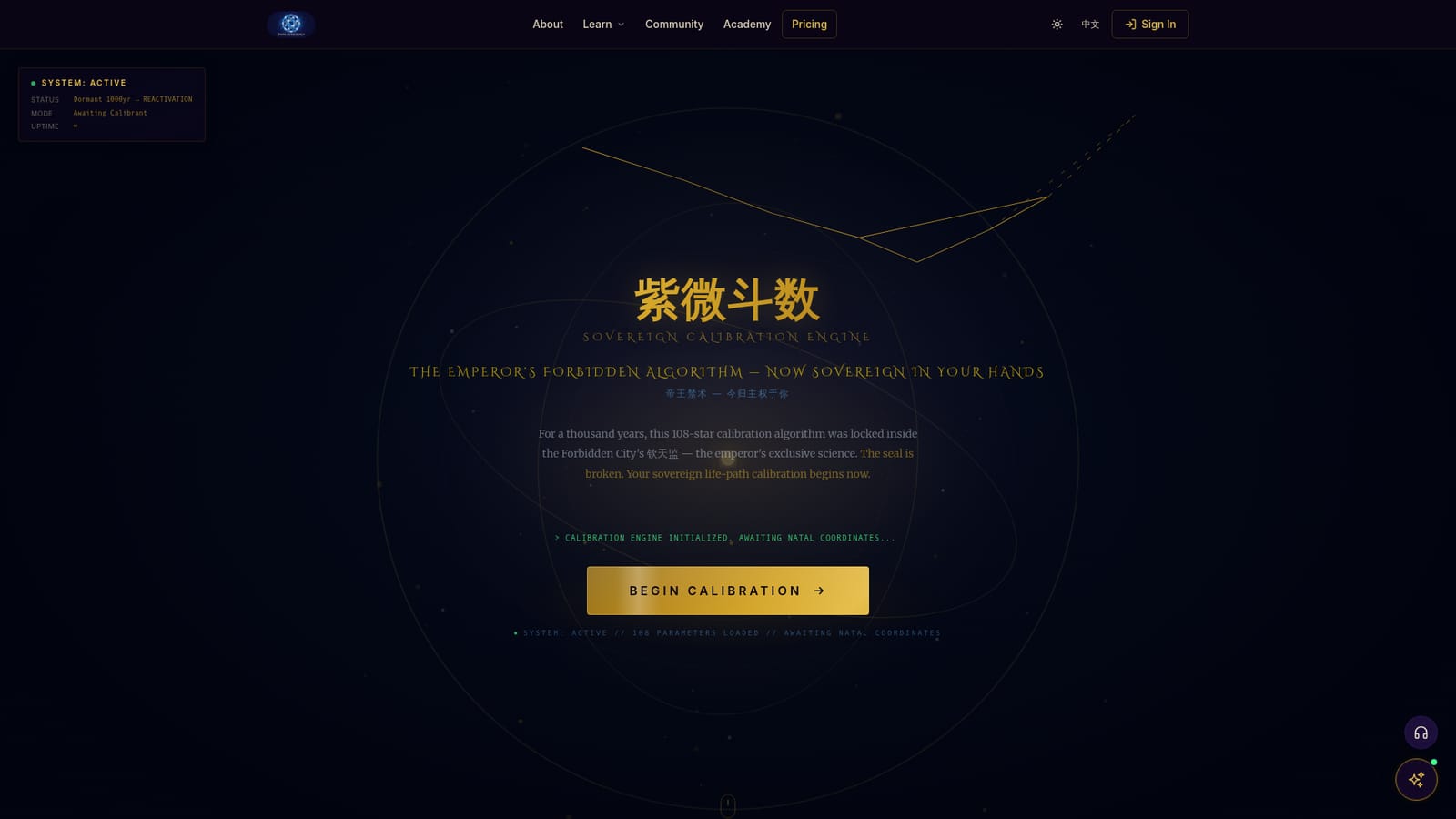 Zi Wei Astrology — Open the calibration engine