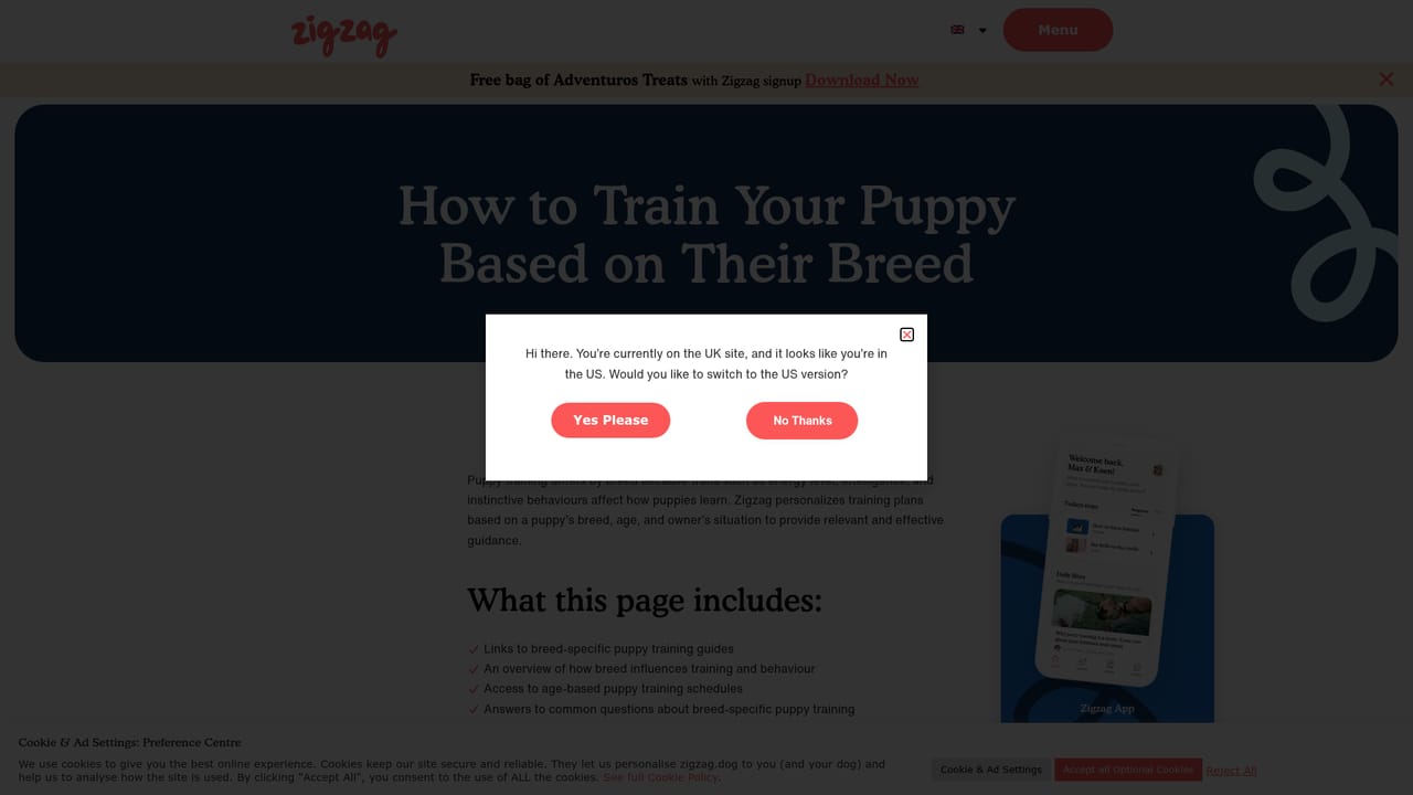 Zigzag Puppy Training — Check breed specific and age appropriate guidance