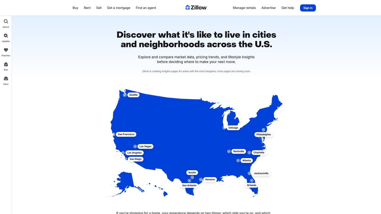 Zillow — Check region insights for market context