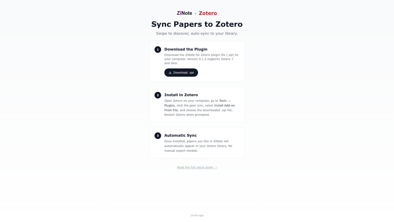 ZiNote — Save papers and connect Zotero