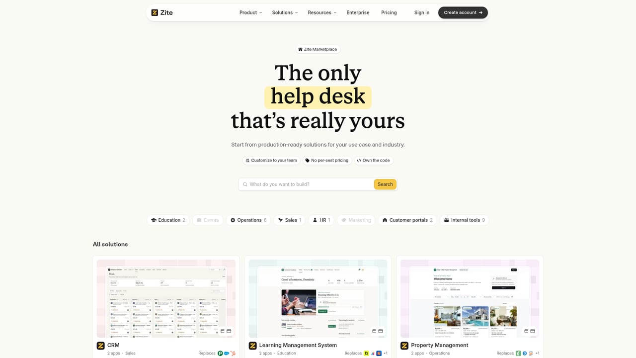 Zite — Start from a marketplace workspace