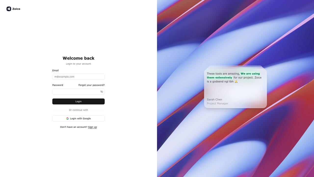 Zoice — Generate and export the video