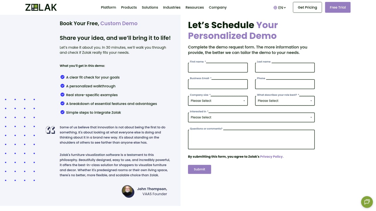 Zolak — Book a demo and scope your catalog