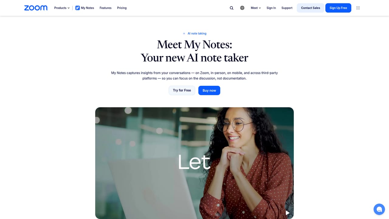 Zoom AI Companion — Try My Notes in a live conversation